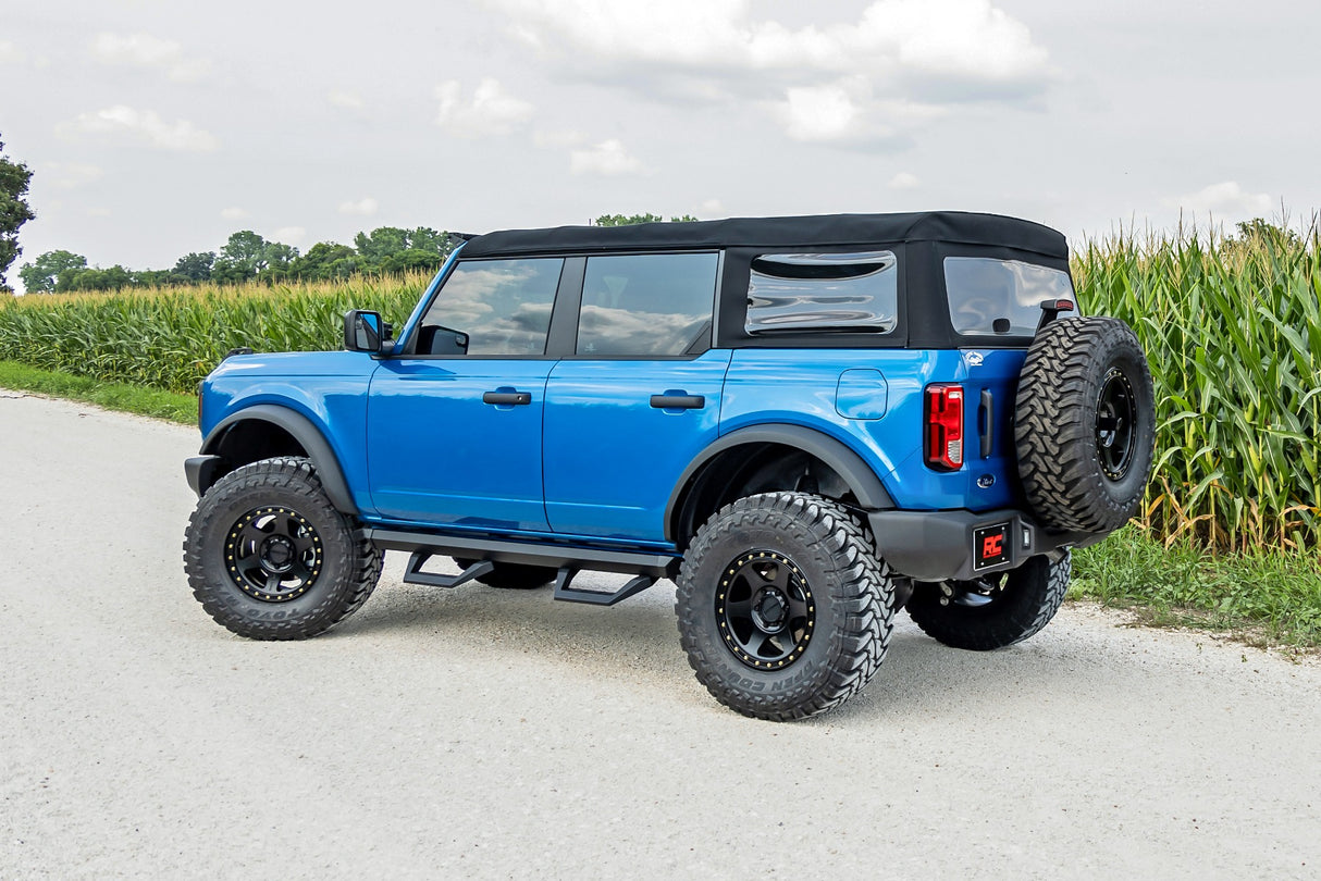 Rough Country SRX2 Adjustable Aluminum Side Steps 4-Door Ford Bronco 4WD 2021-2026 51029
