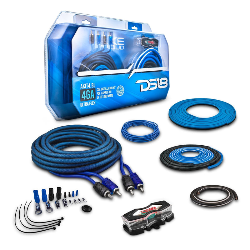 4-GA Amplifier Installation Wiring Kit - Blue