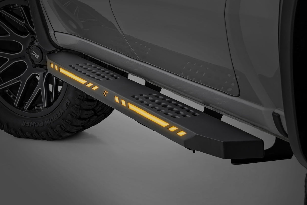 Rough Country AC2 Running Boards Amber/White LED for Ram 1500 2019-2026