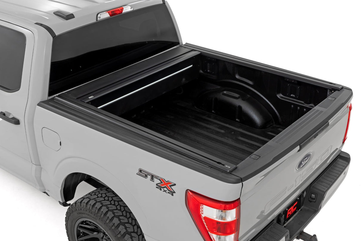 Rough Country Powered Retractable Aluminum Bed Cover for Ford F-150