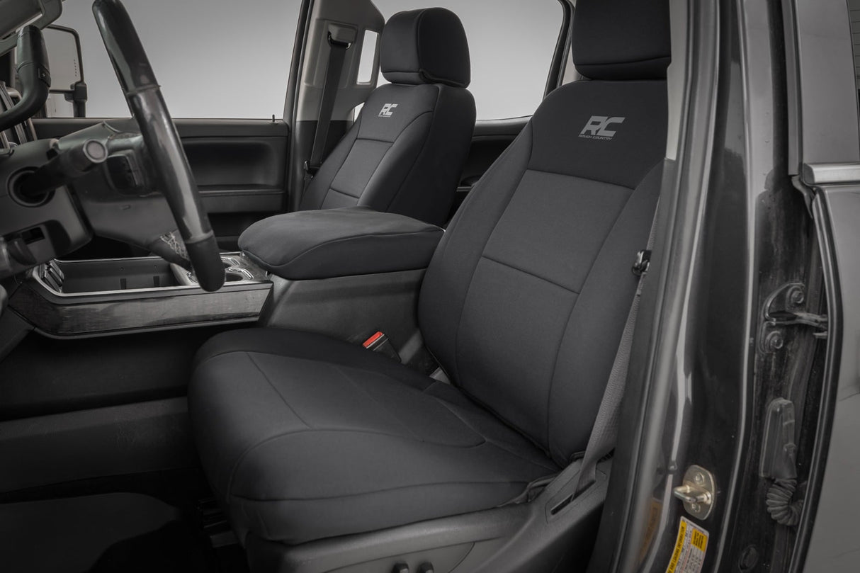 Rough Country Neoprene Seat Covers for Chevy/GMC 2500HD/3500HD 2014-2026