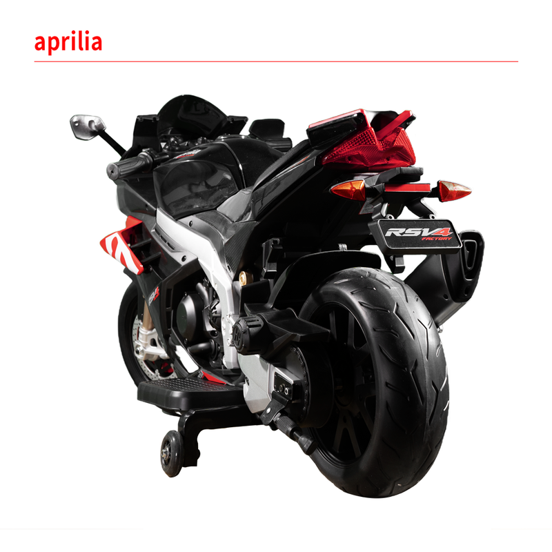 Aprilia 12V Electric Motorcycle for Kids - 2 Wheels, Ages 3-10