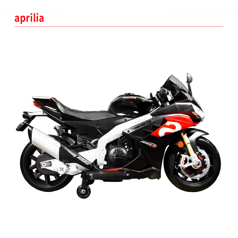 Aprilia 12V Electric Motorcycle for Kids - 2 Wheels, Ages 3-10