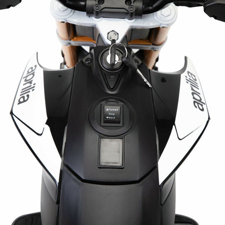 Aprilia Licensed Electric Kids Ride-On Motorcycle with Training Wheels - 12V Battery Powered