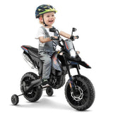Aprilia Licensed Kids Ride On Motorcycle with 2 Training Wheels - Navy Blue