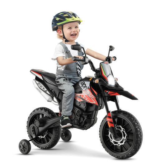 Aprilia Licensed Kids Ride On Motorcycle with 2 Training Wheels - Red, Built to Last