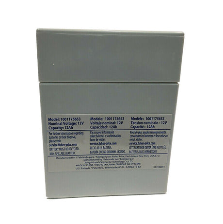 Authentic 12V Grey Battery for Power Wheels 00801-1869 - Long-Lasting Performance Guaranteed