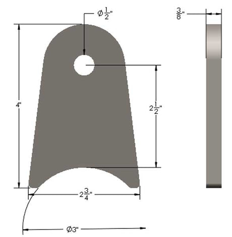 3/8" Thick 3" Inch Axle Link Tab