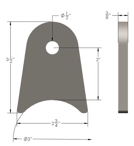 3/8" Thick 3" Inch Axle Link Tab
