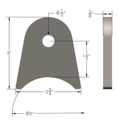 3/8" Thick 3" Inch Axle Link Tab