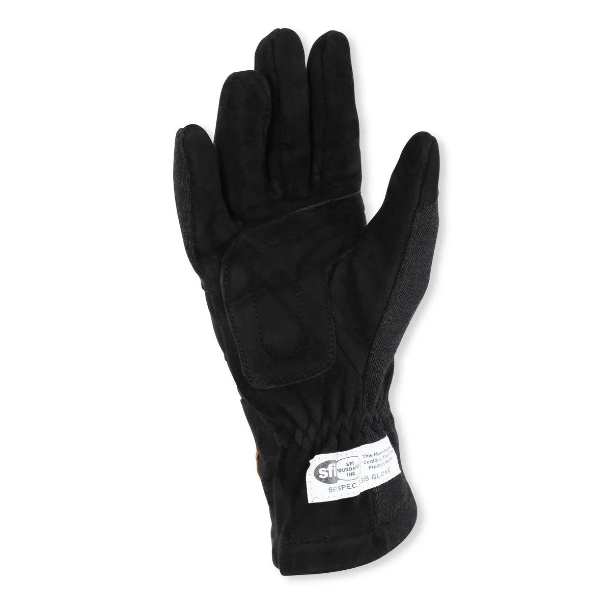 RaceQuip 355002RQP black short gauntlet Nomex race gloves - detail view