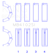 King Engine Bearings Chrysler 226 (3.7L) (Size +0.25mm) Main Bearing Set