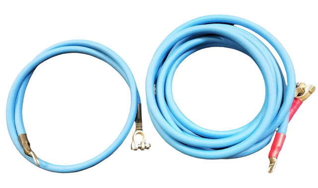 Battery Relocation Kit, 1/0 GAUGE HEAVY DUTY, Top Post 350A MADE IN USA SAE BLUE 12'/3' AC/DC WIRE AND SUPPLY