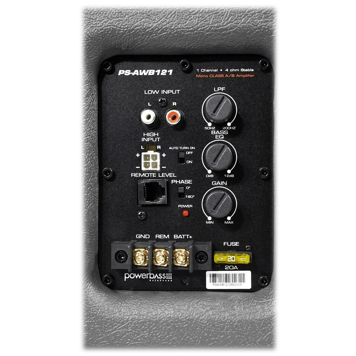 PowerBass PS-AWB121 Single 12in 200W Amplified Enclosure PowerBass