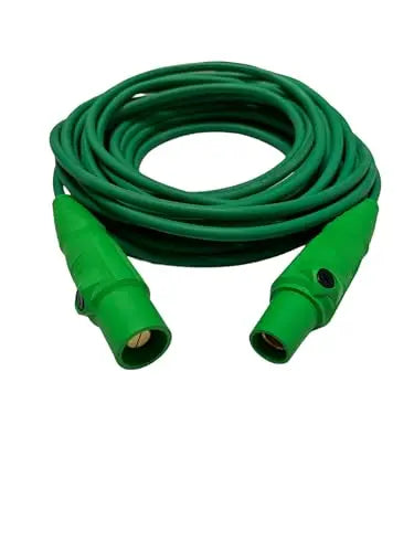 6 AWG Type SC Entertainment & Stage Lighting Feeder Cable Rated for 105 Amps, Male/Female Series 16 Camlocks Hubbell, GREEN AC DC WIRE & SUPPLY