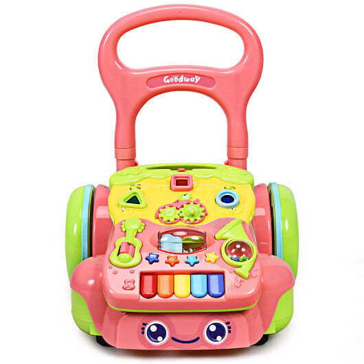 Baby Sit-to-Stand Learning Walker in Pink - Encourages Early Development