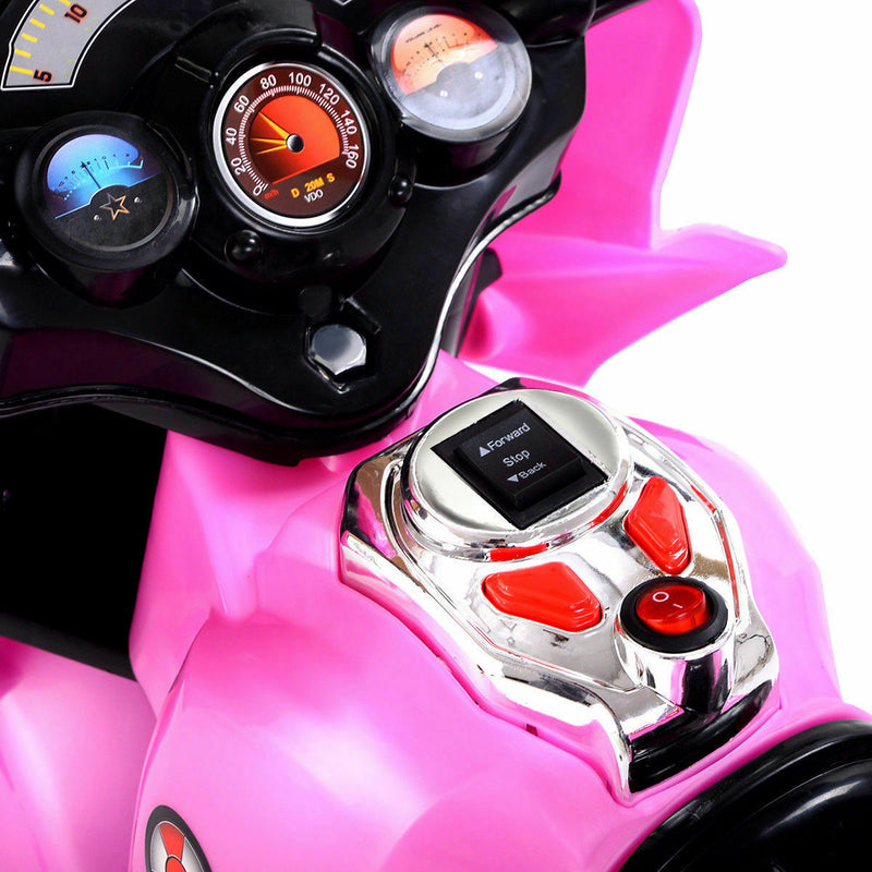 Babyjoy 6V Pink Electric Ride-On Motorcycle for Kids with 3 Wheels