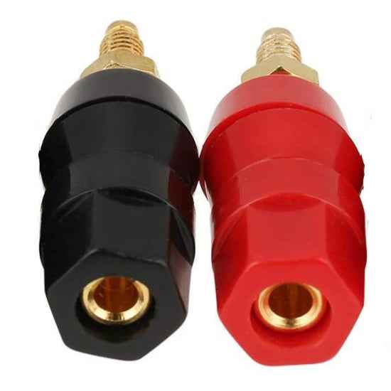 Black and Red Audio Speaker Binding Post for Banana Jack Adapter 2Pcs TekShack