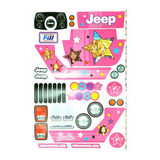 Barbie Jeep Wrangler Label Sticker Set for Power Wheels 3900-5870 FFR86