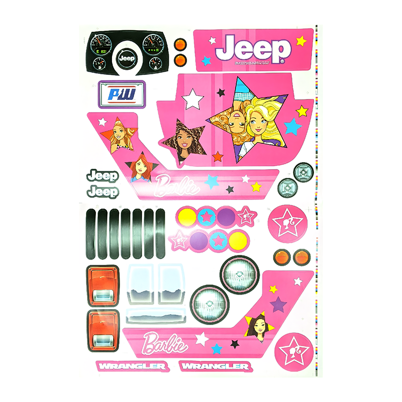 Barbie Jeep Wrangler Label Sticker Set for Power Wheels 3900-5870 FFR86