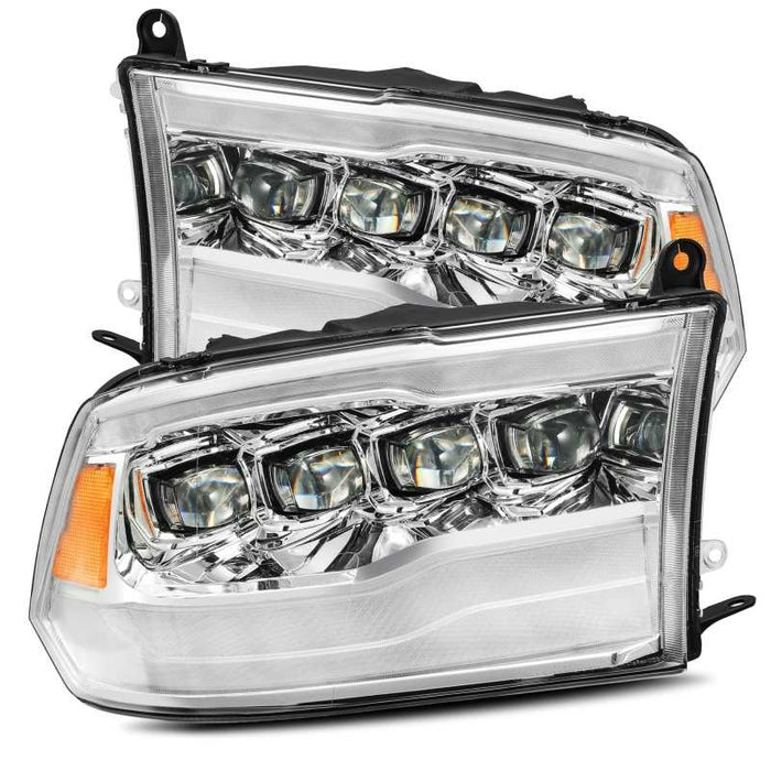 AlphaRex 09-18 Dodge Ram 1500HD NOVA LED Projector Headlights Plank Style Design Chrome w/DRL