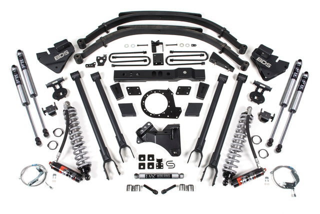 8 Inch Lift Kit w/ 4-Link | FOX 2.5 Performance Elite Coil-Over Conversion | Ford F250/F350 Super Duty (17-19) 4WD | Diesel BDS Suspension