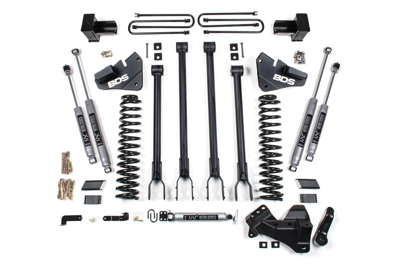 4 Inch Lift Kit w/ 4-Link | Ford F350 Super Duty DRW (17-19) 4WD | Gas BDS Suspension