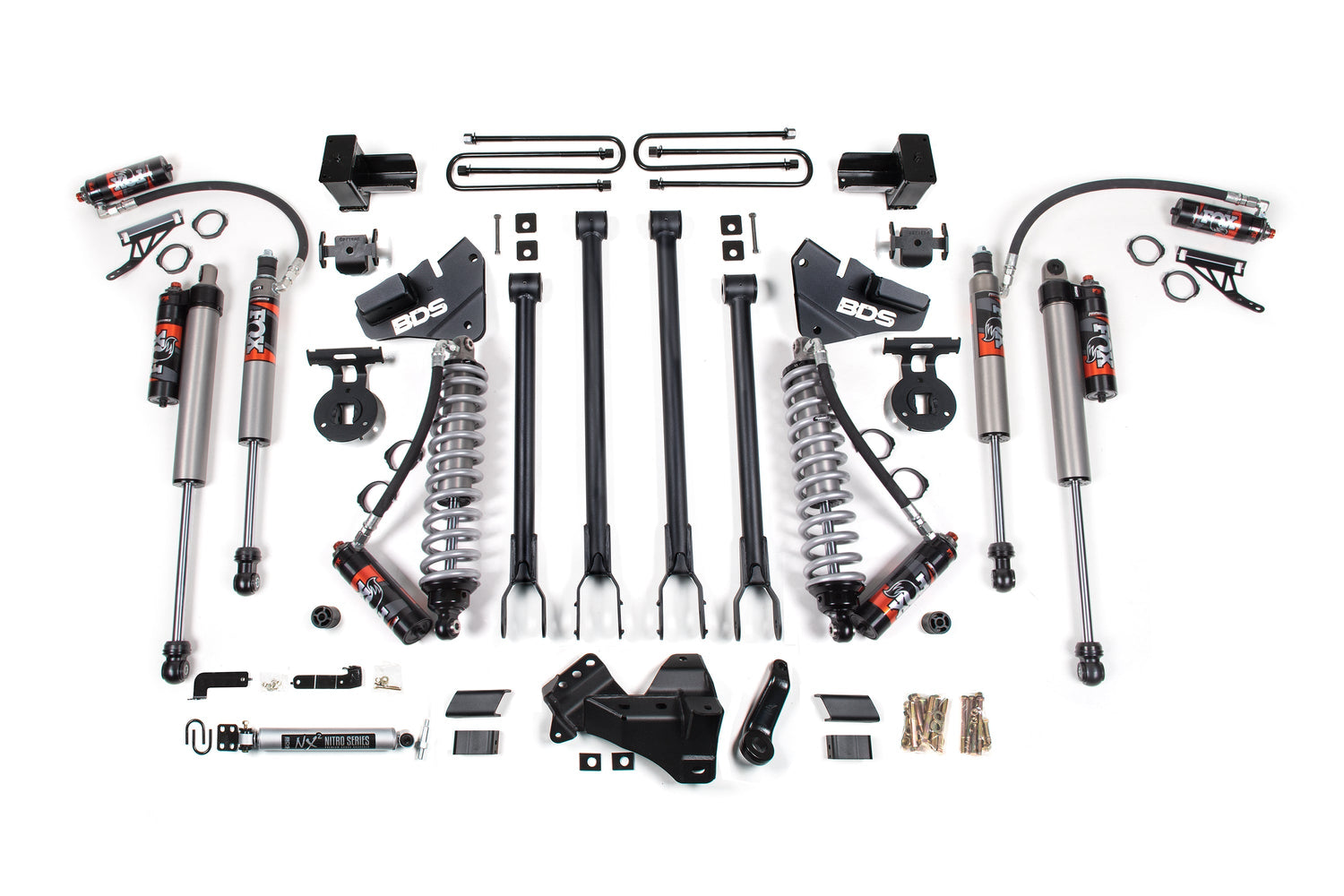 4 Inch Lift Kit w/ 4-Link | FOX 2.5 Performance Elite Coil-Over Conversion | Ford F350 Super Duty DRW (17-19) 4WD | Diesel BDS Suspension