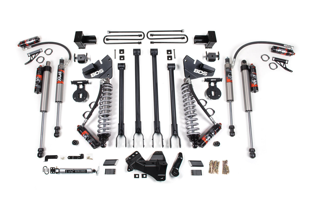 4 Inch Lift Kit w/ 4-Link | FOX 2.5 Performance Elite Coil-Over Conversion | Ford F250/F350 Super Duty (17-19) 4WD | Diesel