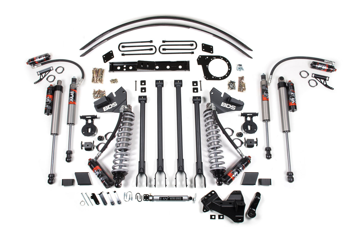 6 Inch Lift Kit w/ 4-Link | FOX 2.5 Performance Elite Coil-Over Conversion | Ford F250/F350 Super Duty (17-19) 4WD | Diesel BDS Suspension
