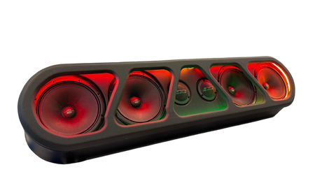 (4) Sylvester Speaker Rack Bundle w/ Beauty Panel & LEDs Deaf Bonce