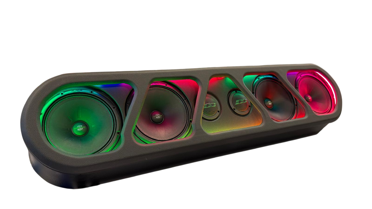 (4) Sylvester Speaker Rack Bundle w/ Beauty Panel & LEDs Deaf Bonce