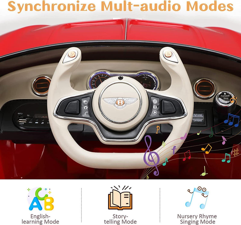 Bentley Kids Ride On Electric Toy Car with Remote Control and LED Lights - Perfect Gift for Young Drivers