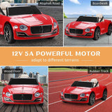 12V Bentley Kids Electric Ride On Toy Cars with Remote Control - 3 Speed Options