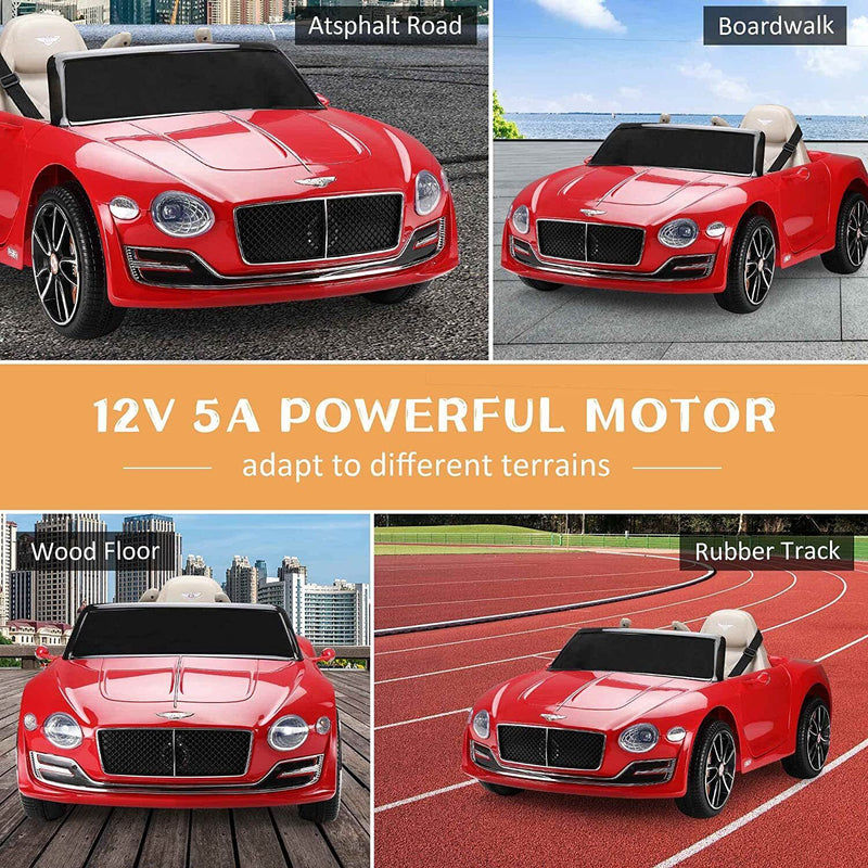 12V Bentley Kids Electric Ride On Toy Cars with Remote Control - 3 Speed Options