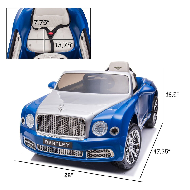 Bentley Mulsanne Licensed Electric Ride On Car for Kids - Blue+Grey