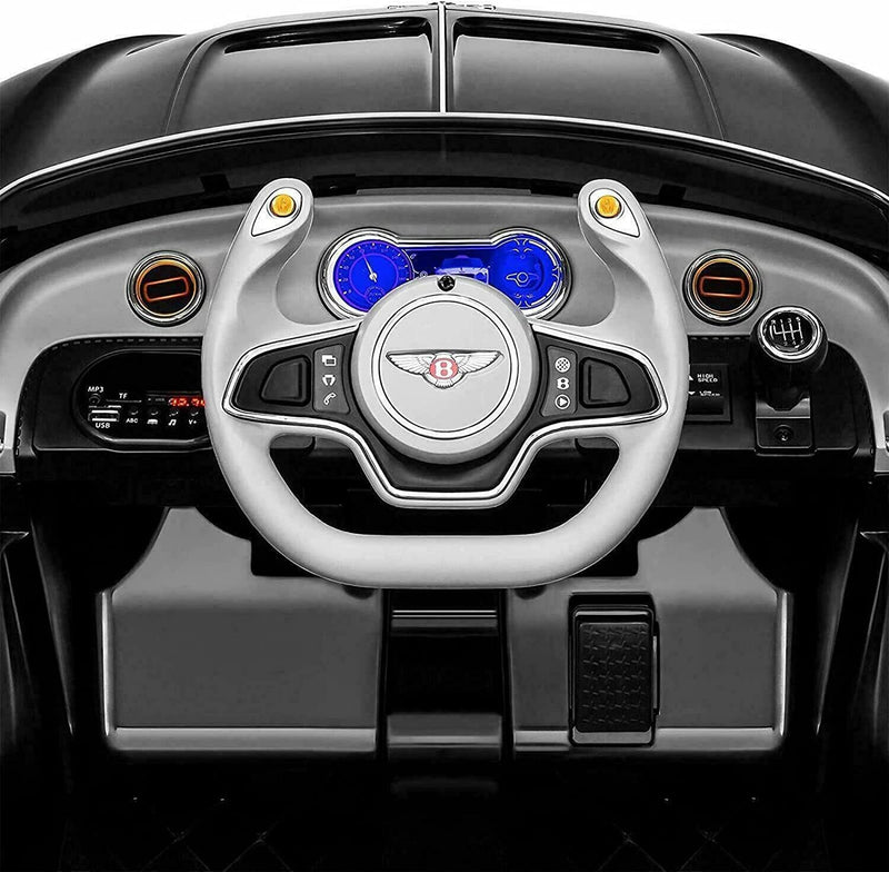 BENTLEY Style 12V Electric Kids Ride On Car Racer with Double Seats Control in Black
