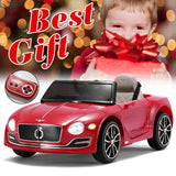 Bentley Style 12V Electric Kids Ride On Car with Remote Control and LED Lights - Perfect Xmas Gift!