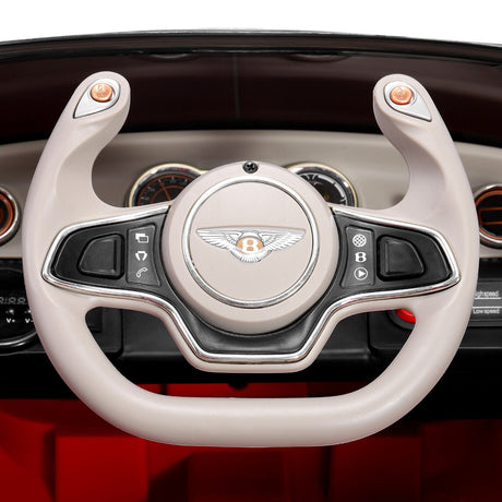 White Bentley Style Kids Electric Ride On Car with Remote Control - Perfect Gift for Little Drivers