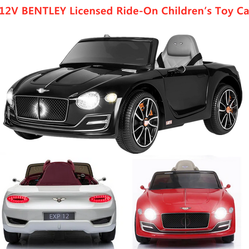 Bentley Style 12V Electric Ride-On Car with Remote Control and LED Lights for Kids