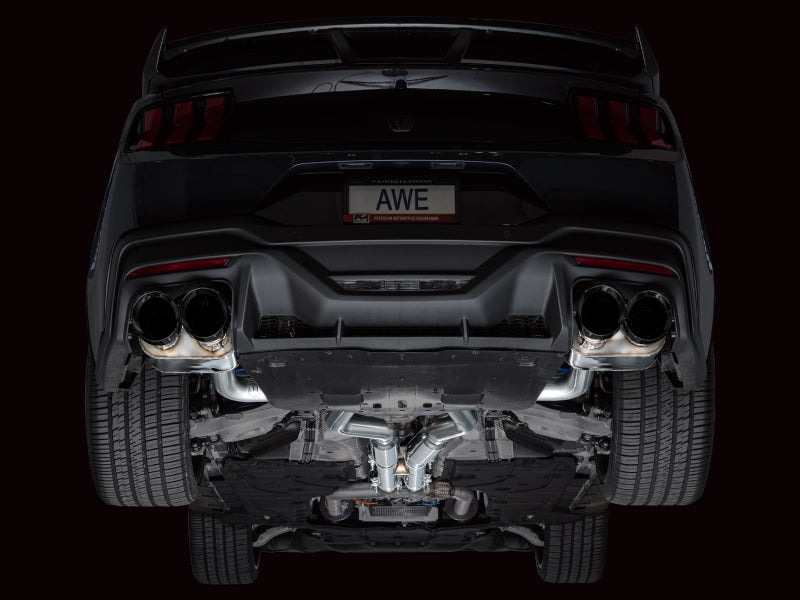 AWE 2024 Ford Mustang Dark Horse S650 RWD SwitchPath Catback Exhaust w/ Quad Diamond Black Tips