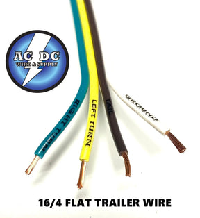 Flat Trailer Light Cable Wiring Harness  16 AWG 4 Wire COPPER MADE IN USA - 25 FT ACDCWIREANDSUPPLY