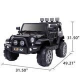 Black 12V Kids Ride-On Car with Parent Remote Control for Safe Play