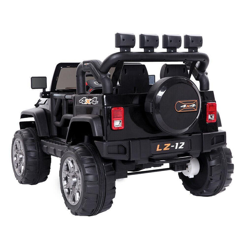 Black 12V Kids Ride-On Car with Parent Remote Control for Safe Play