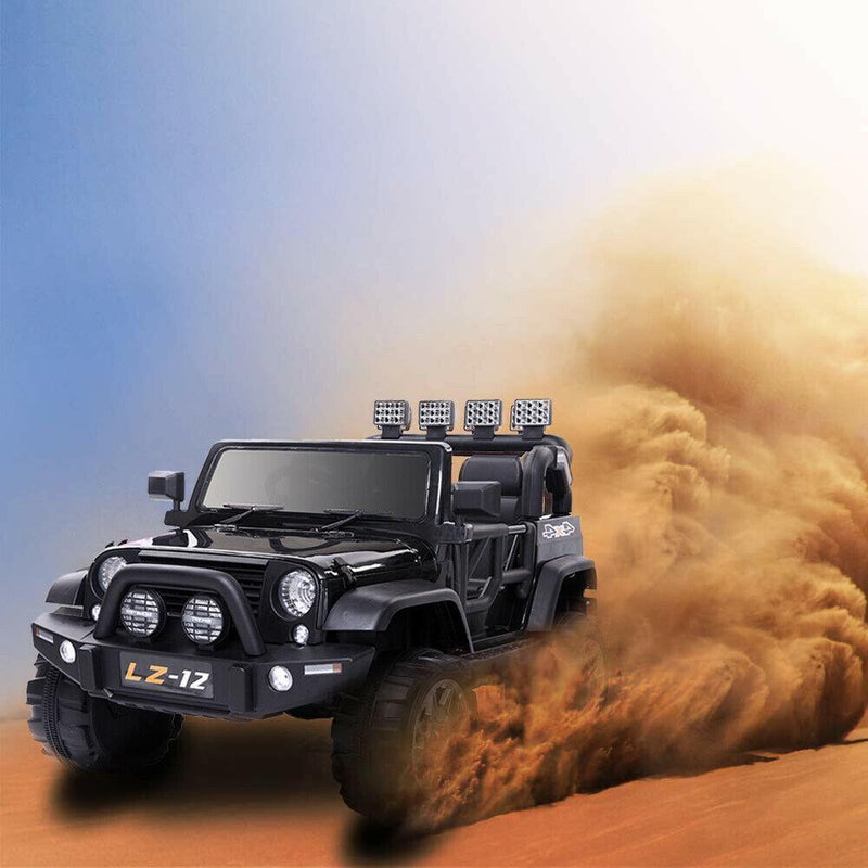 Black 12V Kids Ride-On Car with Parent Remote Control for Safe Play