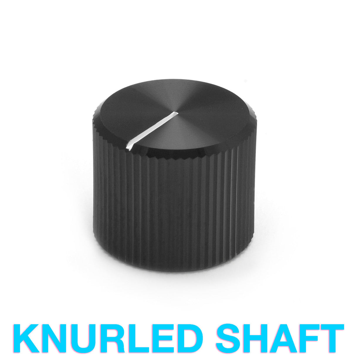 Potentiometer Knob Knurled Shaft Black Aluminum TekShack