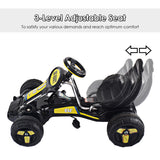 Black Babyjoy Go Kart Kids Ride On Car - Pedal Powered 4 Wheel Racer Toy