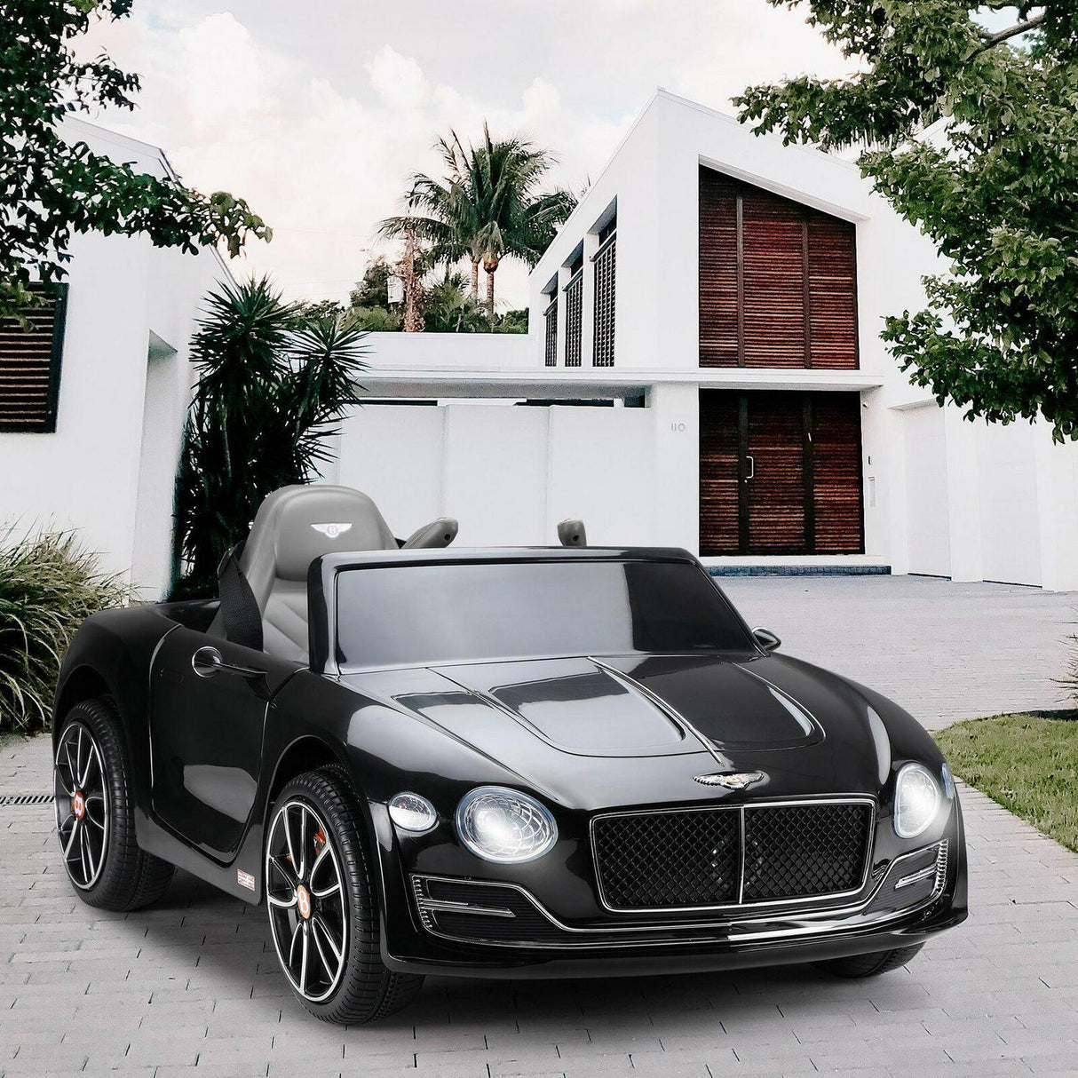 Black Bentley 12V Ride-On Car with Parental Remote Control - 2 Speeds for Ages 3-6