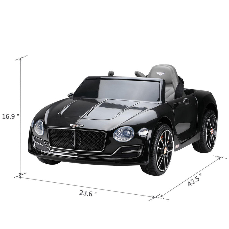 Black Bentley 12V Ride-On Car with Parental Remote Control - 2 Speeds for Ages 3-6