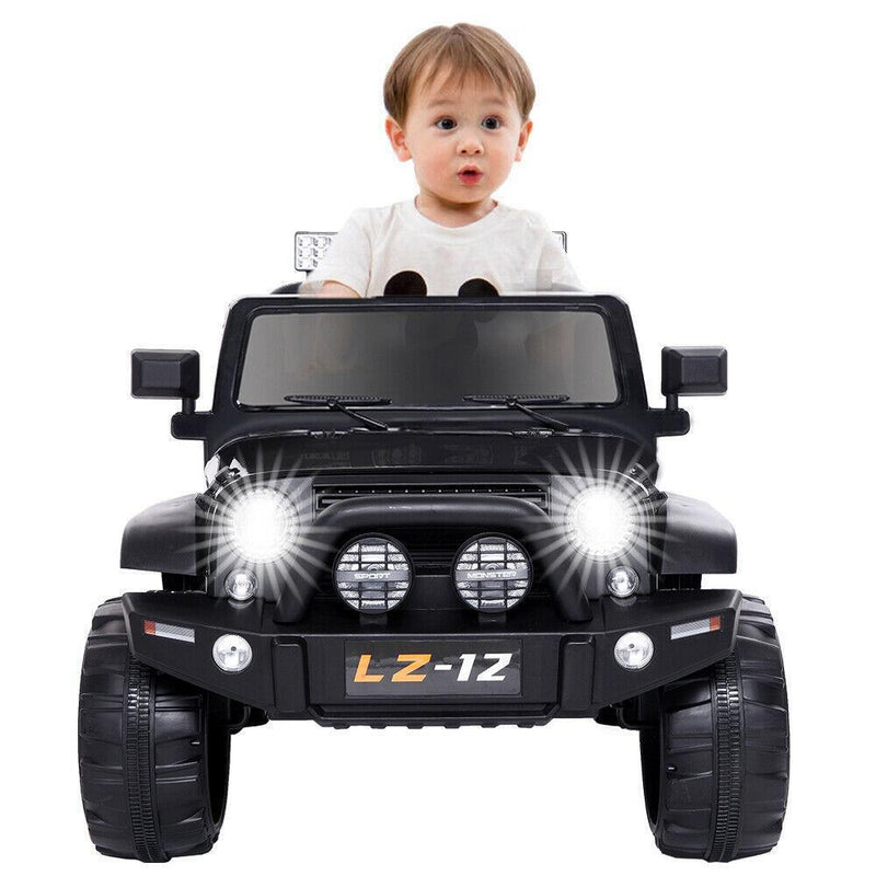 Black Electric 12V Kids Ride On Car with Remote Control and Music